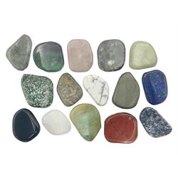 Fifteen mineral specimens, each cut and 