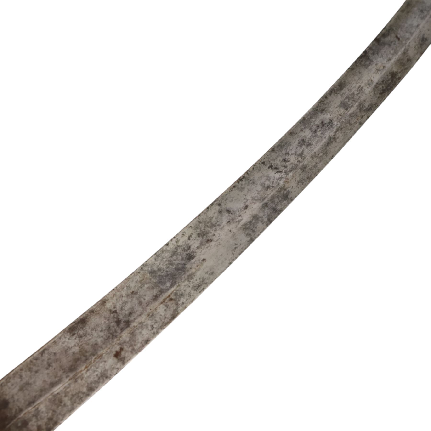 British Light Cavalry sword, with single edged curved blade and metal scabbard, overall L100cm 