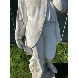 Cast stone painted garden figure - The Thinker - THIS LOT IS TO BE COLLECTED BY APPOINTMENT FROM DUGGLEBY STORAGE, GREAT HILL, EASTFIELD, SCARBOROUGH, YO11 3TX