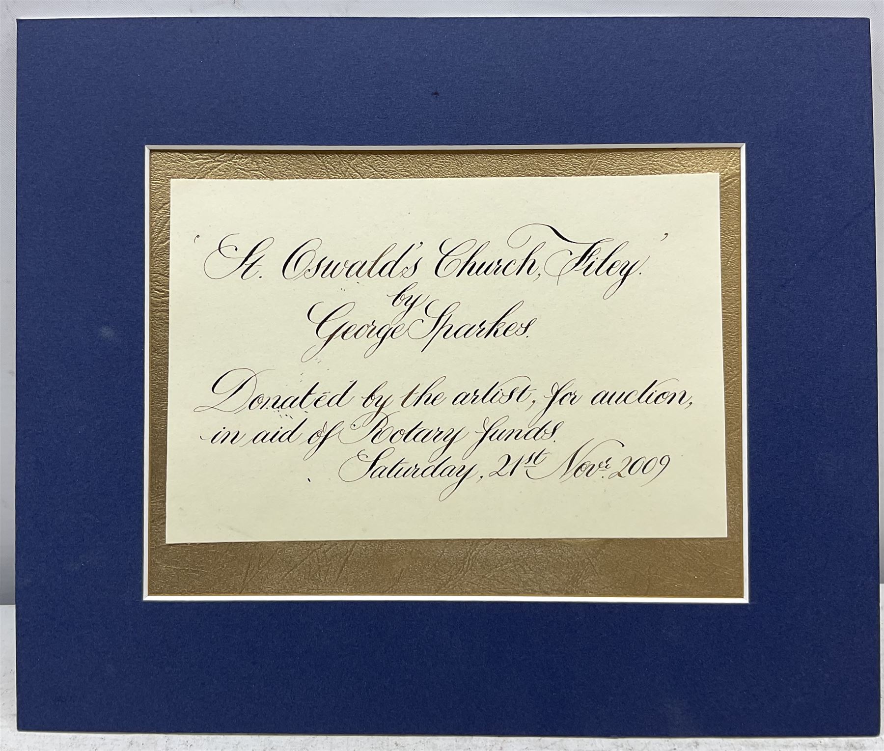 George Sparkes (Yorkshire Contemporary): 'St Oswald's Church Filey', oil on board signed and dated 2009, titled on presentation card 28cm x 46cm