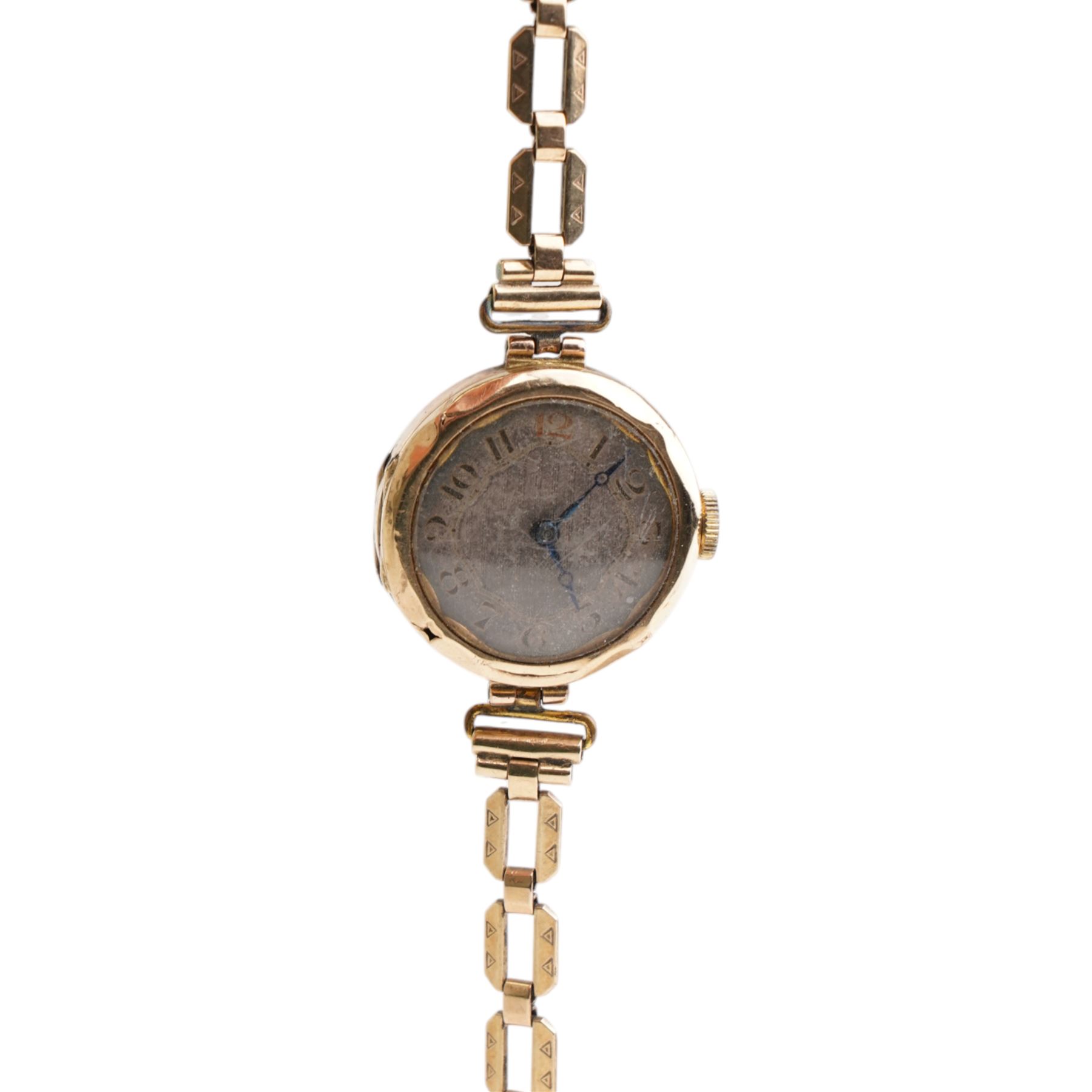 Rotary 9ct gold manual wind wristwatch, on expanding gold-plated strap and one other 9ct gold wristwatch, on 9ct gold strap