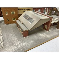 Quantity of model houses, framed print, coal E & J Mining Memories Morris Minor figures etc