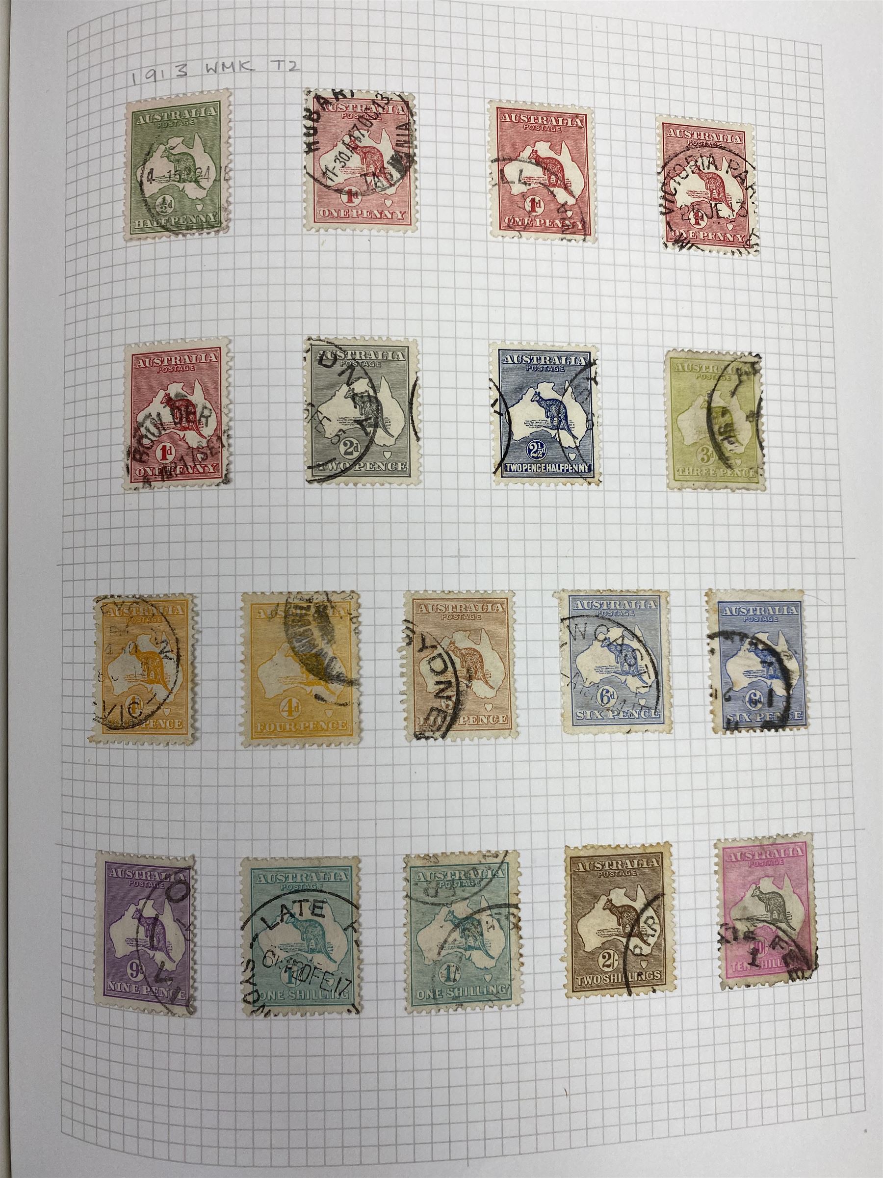 Australia 1913 and later stamps, including used and unused examples, postage due stamps, Queen Elizabeth II issues etc, housed in 'The Utile Hinged Leaf Album'