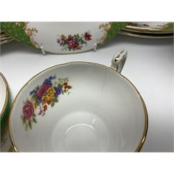 Paragon Rockingham pattern part tea and dinner service including eight cup and saucers of various sizes, eight dessert plates, eight dinner plates, etc (48)