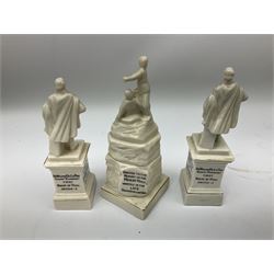 Fourteen items of Hull crested china by W.H. Goss etc including  Boer War, De La Pole and Wilberforce monuments, 3-piece cruet on trefoil stand, various vases and jugs etc  