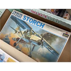 Twelve scale model kits, comprising ten model aircraft kits from Hasegawa, Nichimo, Fujimi and Matchbox, and two further Hasegawa 1:8 scale aircraft mounted machine gun kits, in two boxes 
