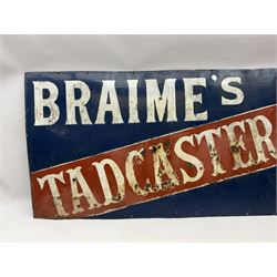 Braime’s Tadcaster Ales enamel and painted advertising sign