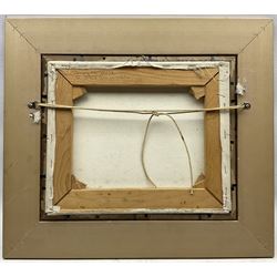 Douglas Hill (British 1953-): 'St Ives in Winter', oil on canvas signed, titled verso 24cm x 29cm 