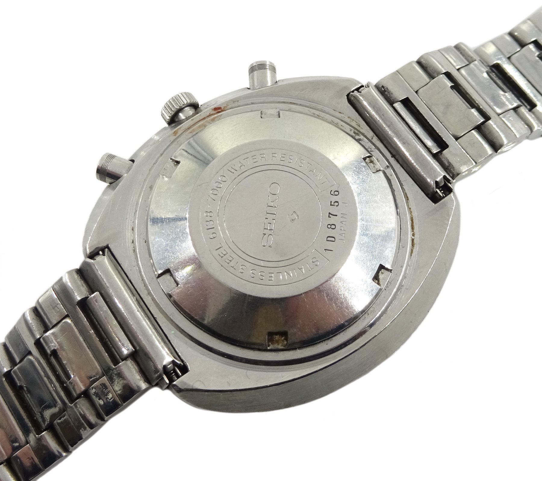 Seiko 'Slide Rule' calculator, chronograph automatic stainless steel wristwatch, No. 6138-7000