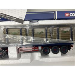 Corgi - three limited edition lorries; CC11905 ERF EC Flatbed Trailer & Log Load Los Millican (Penton) Ltd; CC12102 Renault Premium Curtainside Wm.Armstrong (Longtown) Ltd; and CC12903 Scania Topline Curtainside Currie European Transport; all boxed (3)