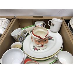 Spodes velamour twin handled mantel vase, together with Royal Doulton wash stand set, Royal Worcester coffee cans and saucers and other ceramics, in six boxes 