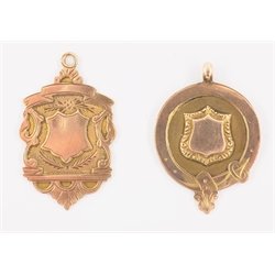  Two 9ct rose gold medals hallmarked Birmingham 1908/10 approx 7.2gm   