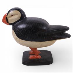 Wooden puffin, together with a Carlton Ware teapot and rabbit  