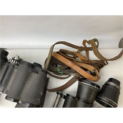Quantity of binoculars for spares and repair, to include Cogswell & Harrison Primic 8x30, Prinz 8x30, Telstar 35x60, Zeiss Wetzland 8x40 etc