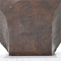 Sally Arnup, FRBS ARCA (1930-2015): Labrador, bronze, signed and numbered III/X, mounted on white marble base, H30cm 