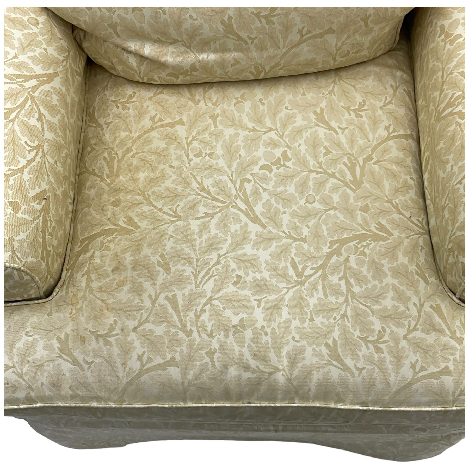 Multi-York - traditionally shaped armchair, upholstered in oak leaf and acorn patterned fabric