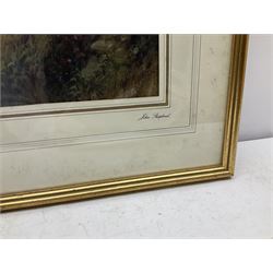 John Shapland (British 1865-1929): 'Lands End Cornwall', watercolour signed, inscribed on the mount 26cm x 44cm