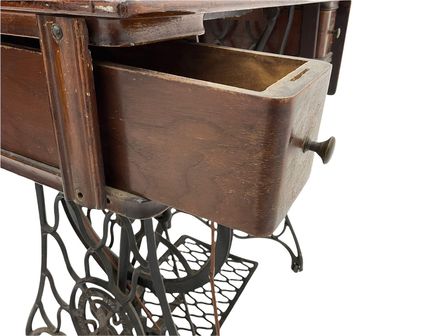 Singer - walnut and cast iron treadle sewing machine