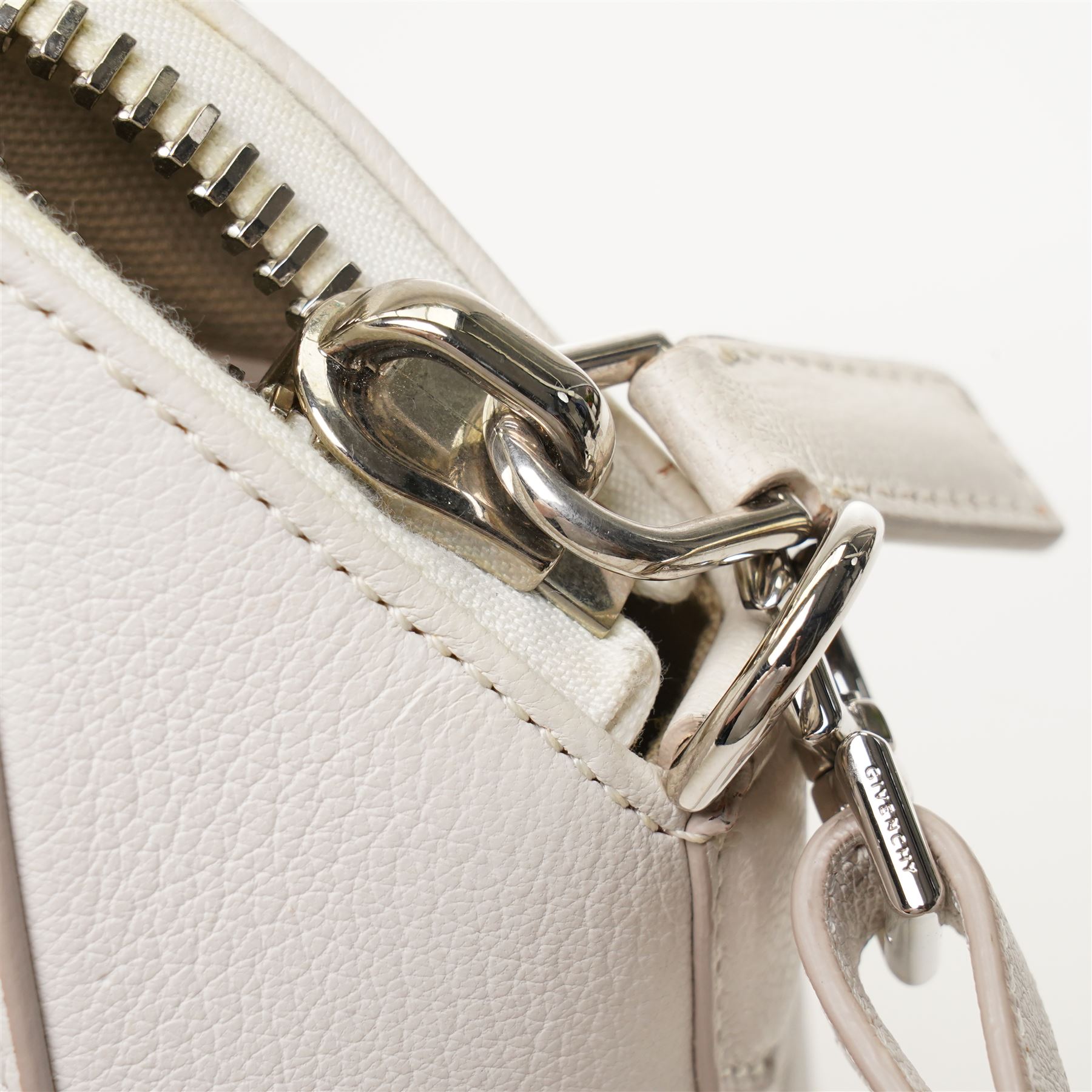Givenchy - ‘Antigona’ Mini Bag, introduced circa 2011 under Riccardo Tisci, in structured white grained goat leather, with twin top carrying handles and detachable wide adjustable crossbody strap, with silver tone hardware, with original dust bag