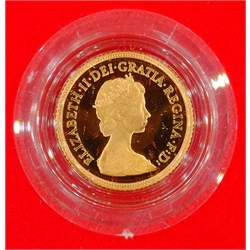  1980 gold proof half sovereign, with certificate, in wallet of issue  