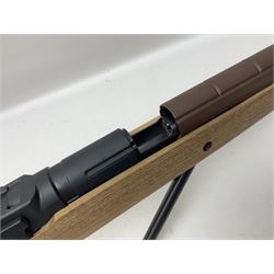 Springfield Armory M1A .22 cal. air rifle with under-lever action and wooden stock; serial no.6300, L116cm overall; in original cardboard box  NB: AGE RESTRICTIONS APPLY TO THE PURCHASE OF AIR WEAPONS.