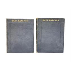 20th century illuminated hymn books, titled Hull Ballads, two volumes, hand coloured Illus...