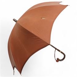 Umbrella with 9ct gold mounts (Brigg), snakeskin umbrella (Paragon by S Fox & Co Ltd), another umbrella (Peerless) and gun cleaning stick (4)