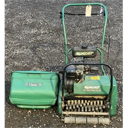 Qualcast Classic Petrol 43s petrol cylinder lawnmower with scarifier attachment - THIS LOT IS TO BE COLLECTED BY APPOINTMENT FROM DUGGLEBY STORAGE, GREAT HILL, EASTFIELD, SCARBOROUGH, YO11 3TX