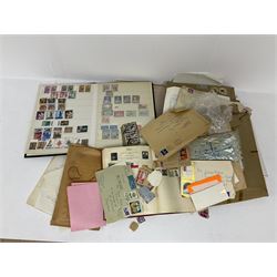 Great British and World stamps, including first day covers, Australia, Austria, Barbados, Belgium, British Guiana, Canada, Ceylon, France etc, in albums and loose, in one box