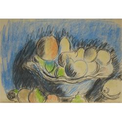 Sir Matthew Smith (British 1879-1959): 'Still Life with Fruit in a Bowl', coloured crayon and pastel unsigned, titled and dated c.1930 on gallery labels verso 34cm x 49cm
Provenance: exh. Browse & Darby, Cork Street, London