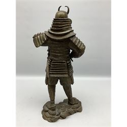 20th century large bronzed figure of a Japanese warrior, H46cm