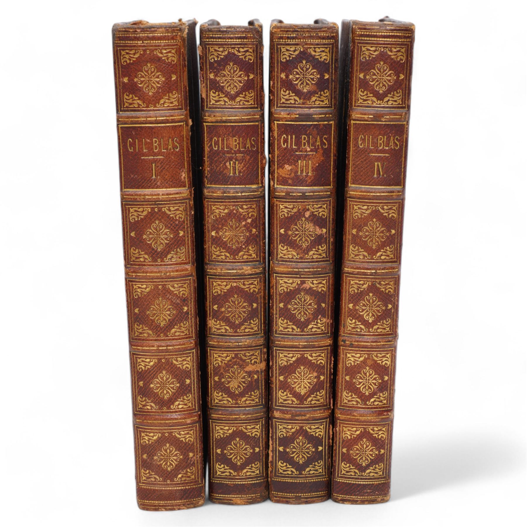 RELOTTED WITH LOT 6308 Lesage - 'Histoire de Gil Blas de Santillane' published in French by Longman in four volumes 1809 half leather (4)