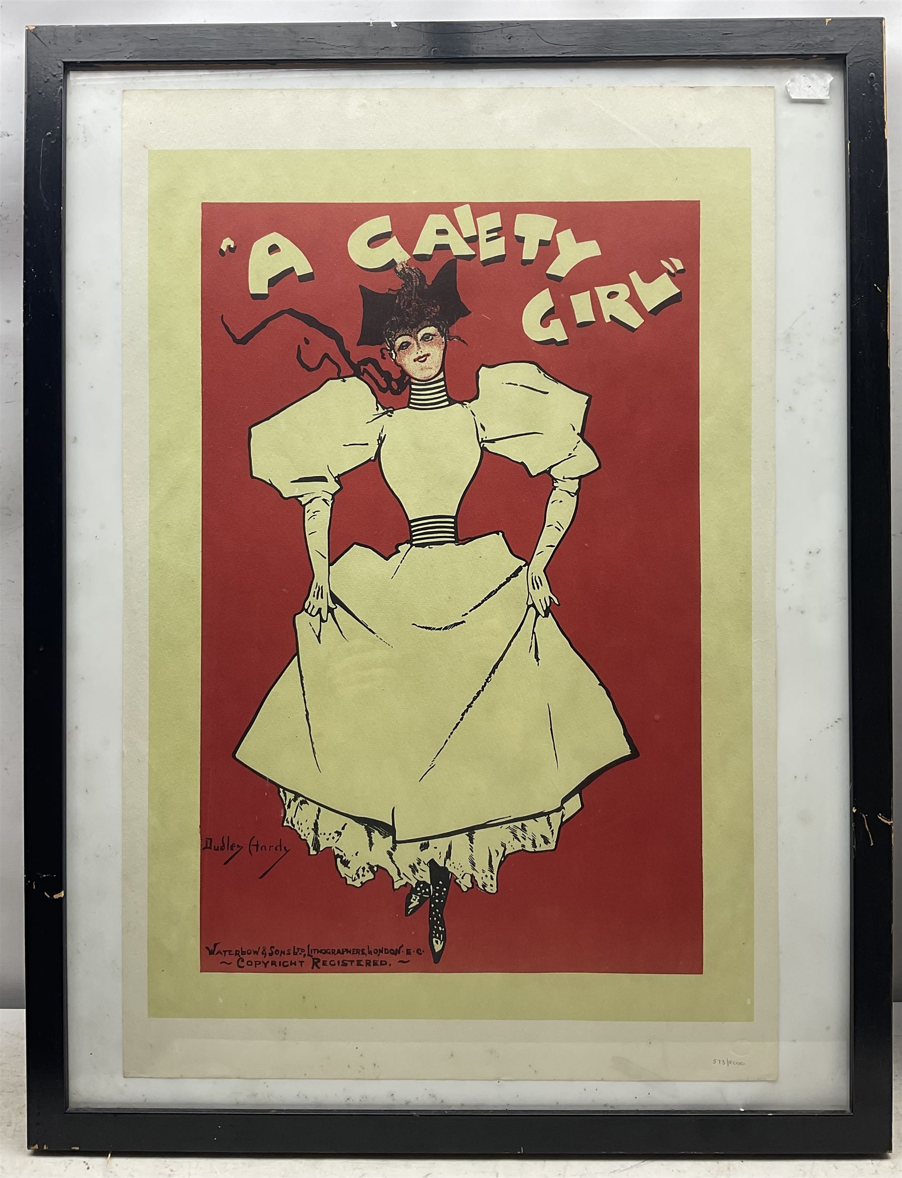 After Dudley Hardy (British 1867-1922): 'A Gaiety Girl', colour lithograph poster for the musical comedy by Sidney Jones, numbered 573/2000 with blind stamp 75cm x 49cm