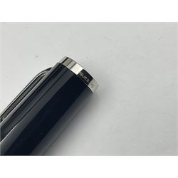 Montblanc Meisterstuck Pix ballpoint pen, the black barrel and cap with chrome mounts and clip, housed in original presentation box, sleeve and manufacturer's box, with Service Guide booklet, model no. M25857, L13cm