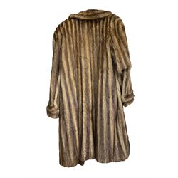 Full length ladies Musquash fur coat, lined, approx size medium / 10-12