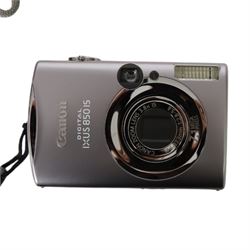 Six Canon compact digital cameras, comprising Ixus L-1, Ixus 850 IS, Ixus Z90, Ixus 960 IS, Powershot A1200 and Powershot A540, three with boxes