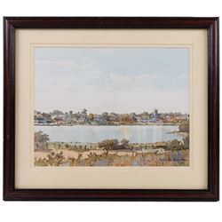 Patrick Austin Burton (British 1930-2009): A View of Hornsea Mere and The Old Cross, pair of watercolours signed and dated 1995, 18cm x 24cm (2)