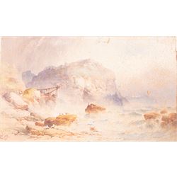 William Cook of Plymouth (British fl.1870-1890): Turbulent Coastline, watercolour signed w...