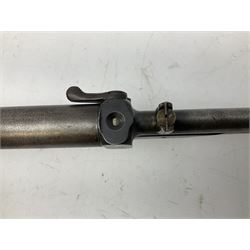 BSA .177 air rifle with top loading under lever action, walnut stock carved with chequered BSA logo to grip, serial no.A1203 L102cm