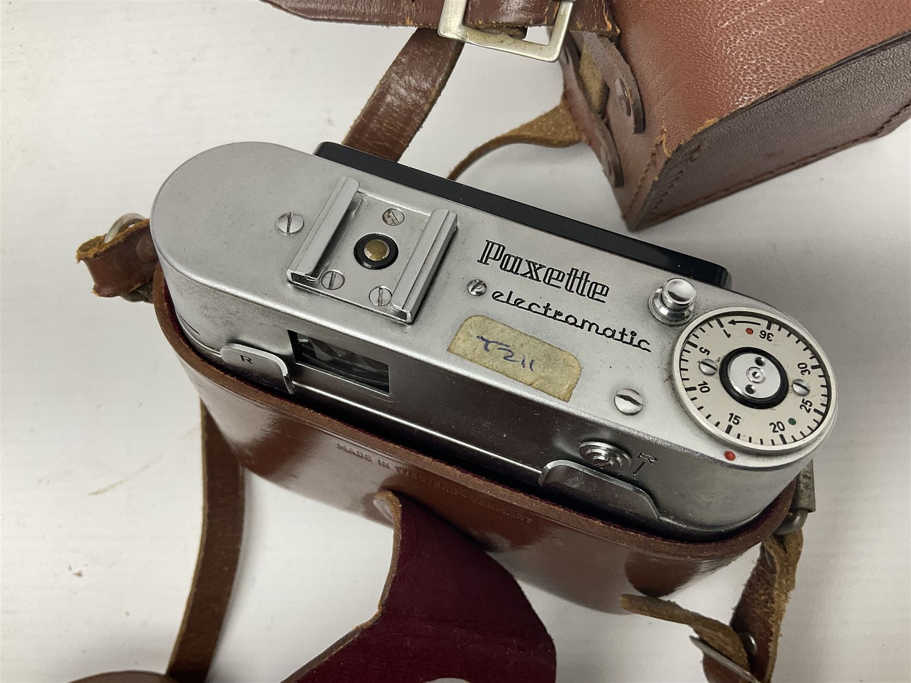 Zorki-4K camera body, serial no 74334713 with 'Jupiter-8 2/50' lens serial no 7454365, Zorki-4 camera body serial no 71012418 with 'Jupiter-8 2/50' lens serial no 0174594, and three other cameras 