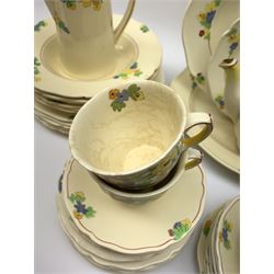 Royal Doulton Minden pattern dinner and tea wares, number D5334, together with a selection of silver plated flatware, most marked for Walker & Hall. 