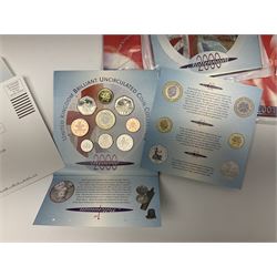 Fourteen The Royal Mint United Kingdom brilliant uncirculated coin collections, dated three 2000, four 2001, four 2002 and three 2003, all in card folders