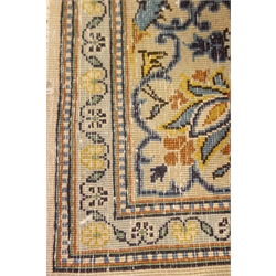  Persian Kashan beige ground rug with floral and foliate field, 224cm x 140cm  