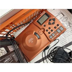 Alesis SR-16 drum machine, Neewer 48V phantom power supply, microphone stand, Genexxa microphone, quantity of jack to jack cables and other similar items