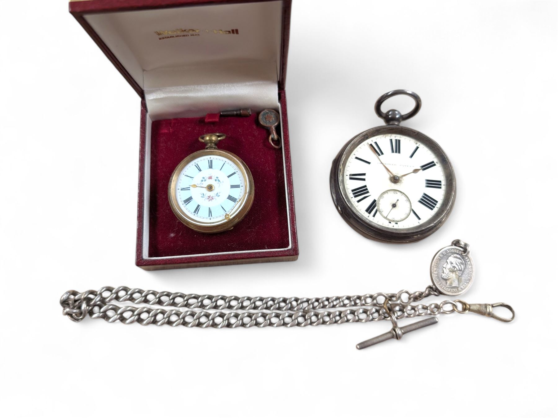 Silver Improved Patent open faced pocket watch Wrist Pocket