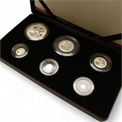 The Royal Mint United Kingdom 2017 silver proof Britannia six-coin set, cased with certificate