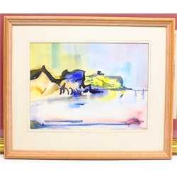 Peter Maslin (British Contemporary): The Spa and South Bay Scarborough, limited edition coloured lithograph signed and numbered 1/200 in pencil 29cm x 53cm; after Percy Hope: Grand Hotel and Rotunda, colour print 34cm x 48cm; Brian Seals (British Contemporary): Scarborough from Cayton Bay, watercolour signed 27cm x 37cm (3)