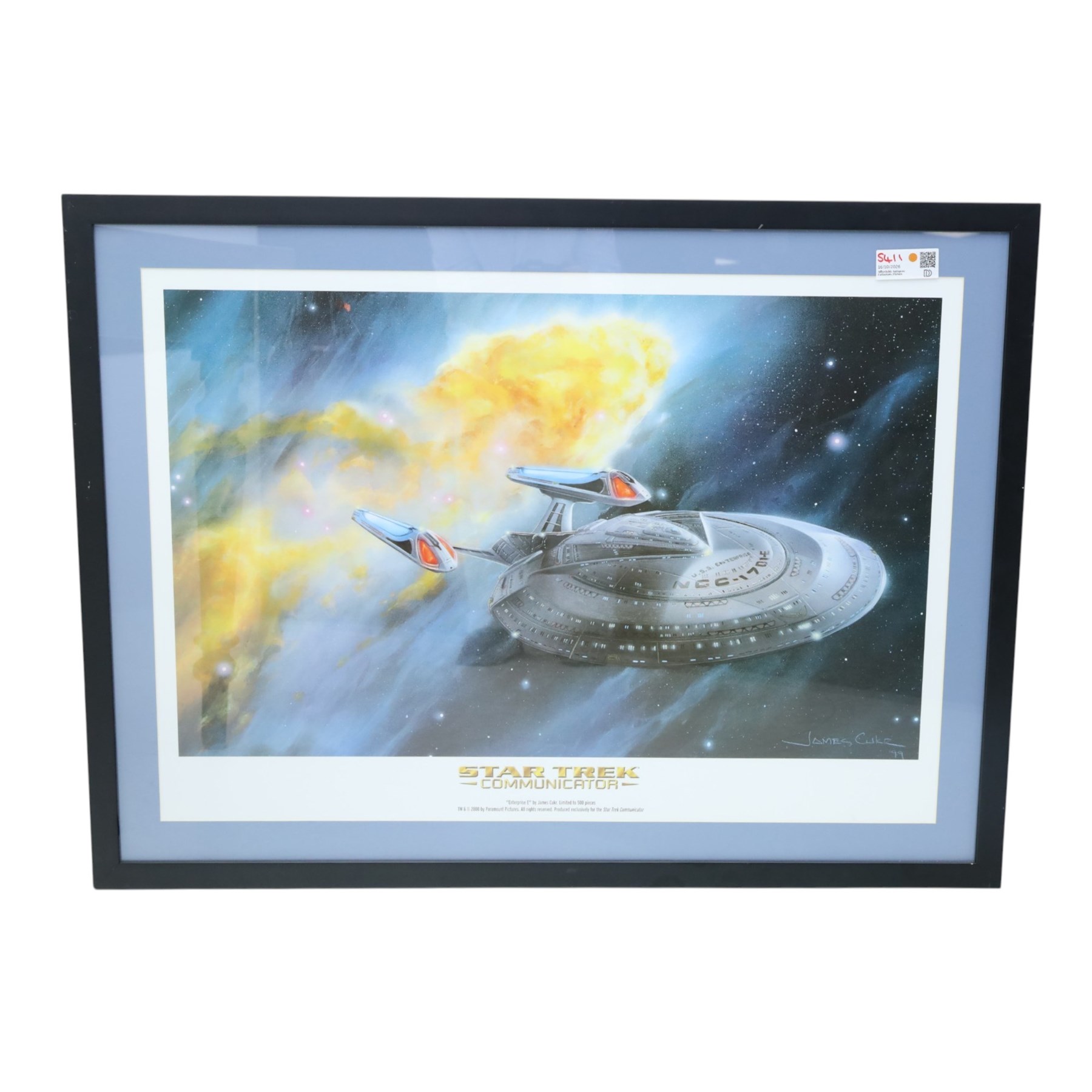 Ten Star Trek prints, including limited edition prints by James Cukr, 20th Anniversary lithograph, Dynamic Forces lithographs, signed Women of Star Trek print, all framed, etc largest 112cm x 83cm