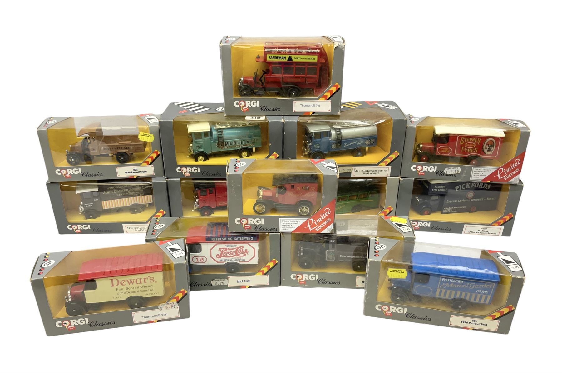 Fourteen boxed Classics diecast models, to include ACE 508