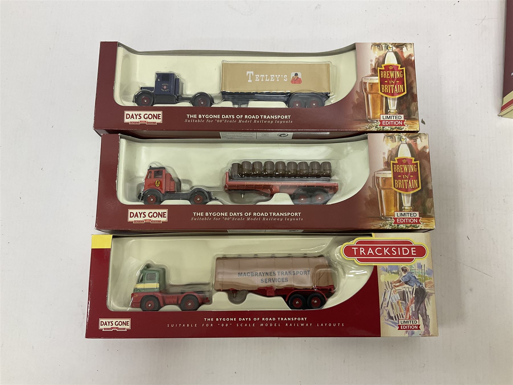 Corgi/Lledo - twenty six mostly ‘Trackside’ 1:76 scale model die-cast vehicles to include Corgi limited edition DG198001 Scammell Contractor Trailer & Transformer Load; together with Lledo Trackside Eddie Stobart ES1002 2 Piece Tin Plate Depot & AEC Platform Trailer; all in original boxes (27) 